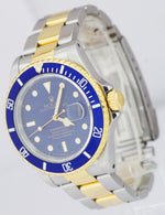 1994 Rolex Submariner Date Two-Tone Steel Gold Blue 40mm Watch 16613 LB FULL SET