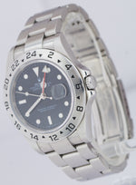 2007 Rolex Explorer II NO HOLES Stainless Steel Black Date GMT 40mm Watch 16570