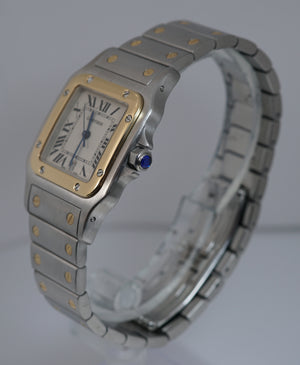 Cartier Santos Galbee 1566 18k Gold Steel 29mm Roman Quartz Two-Tone Watch