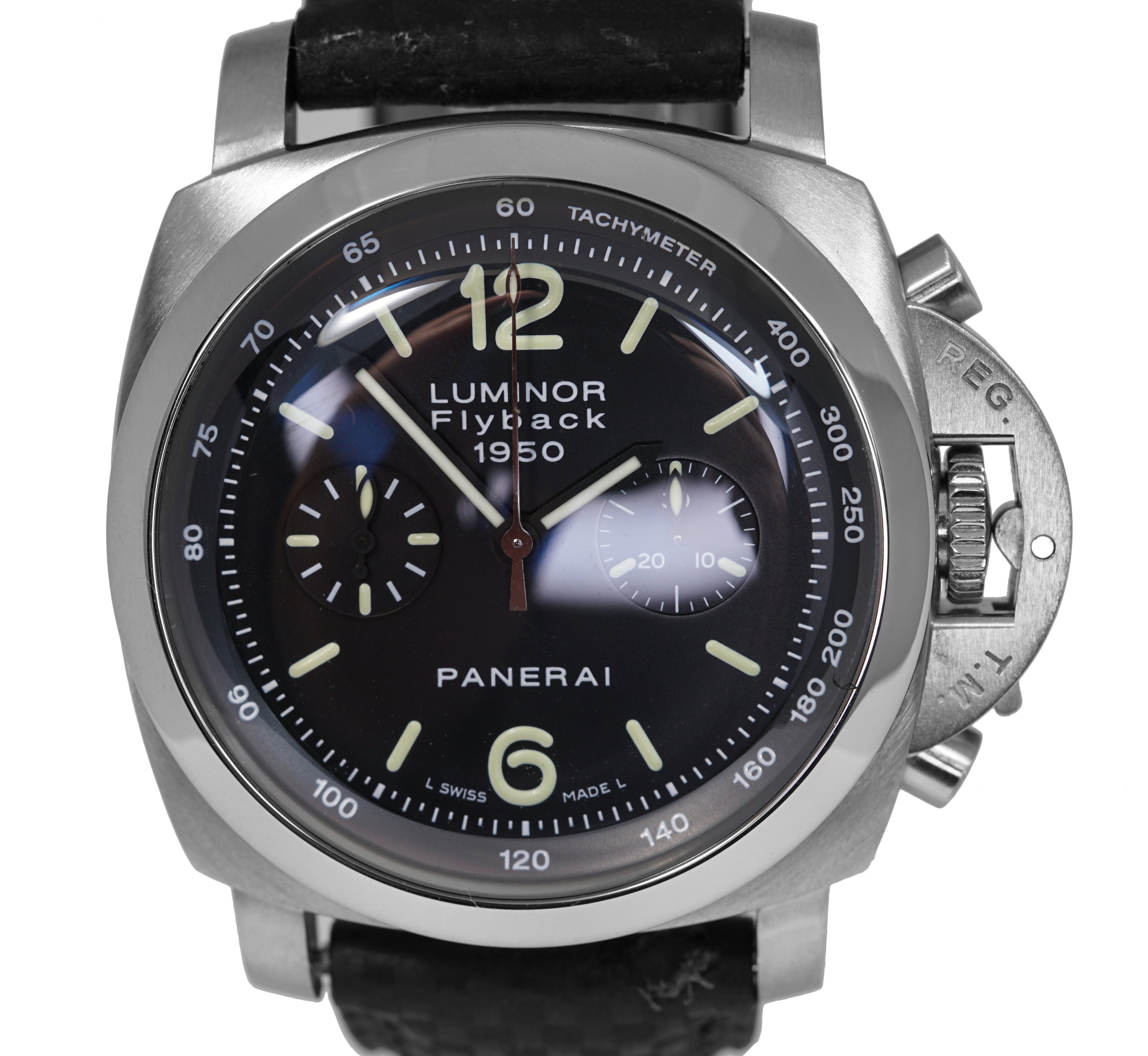 Panerai PAM 212 Luminor 1950 Flyback Chronograph 44MM Stainless Watch PAM00212
