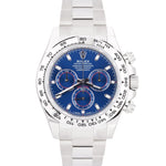 NEW 2022 Rolex Daytona Cosmograph Blue 18K White Gold Oyster Watch 116509 B+P