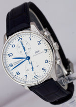 IWC Portuguese Chronograph Stainless Blue 41mm 3714 3714-17 IW371417 Watch B+P