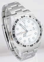 Rolex Explorer II Orange POLAR WHITE Stainless Steel 42mm GMT Date Watch 216570