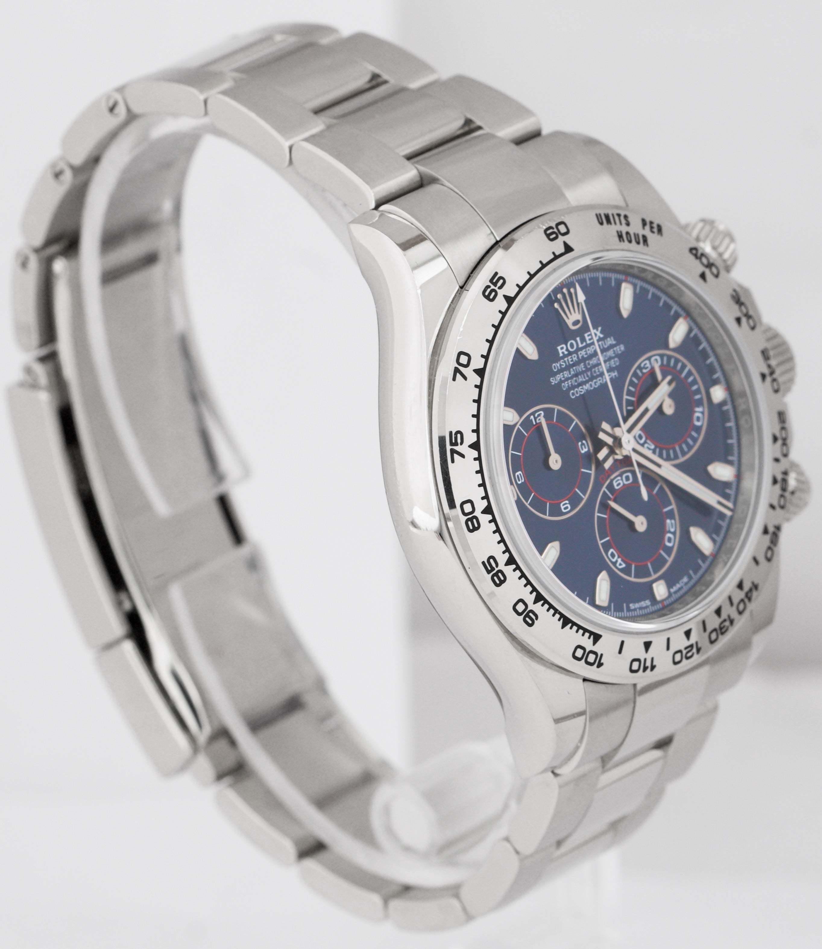 NOV. 2021 Rolex Daytona Cosmograph Blue 18K White Gold Oyster Watch 116509 B+P