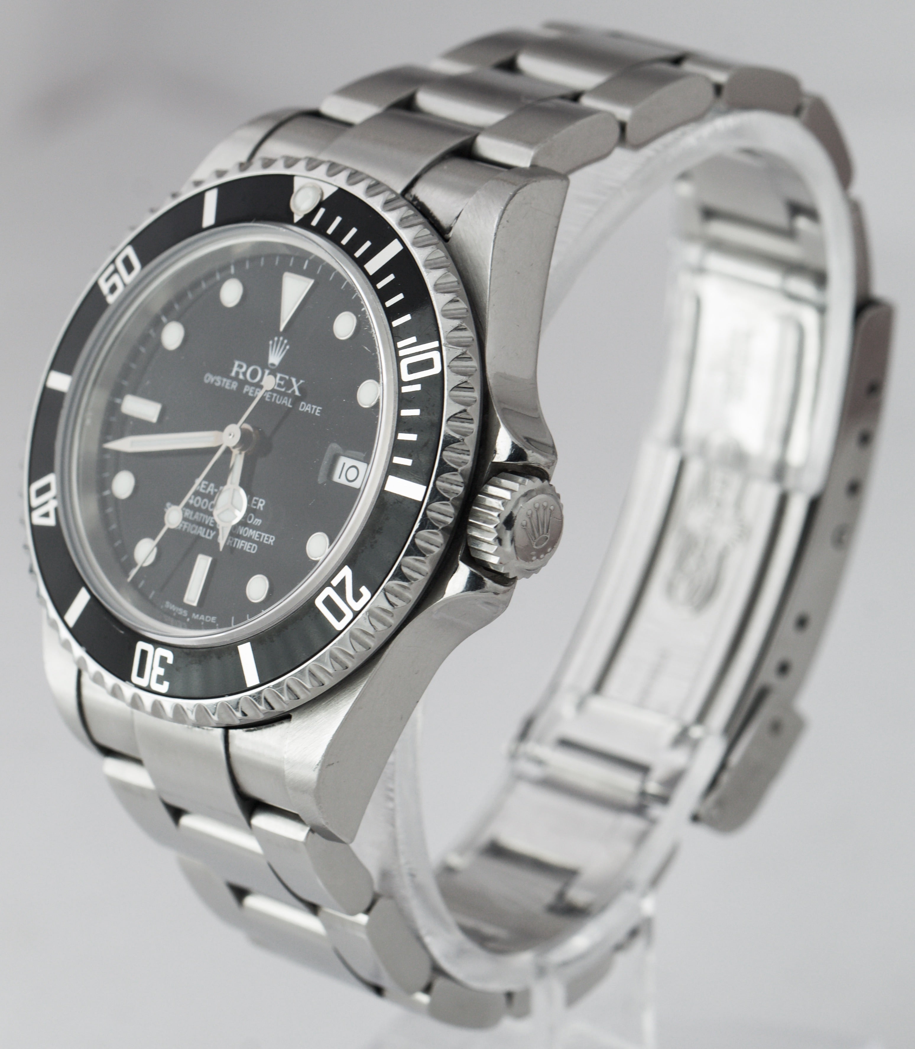 UNPOLISHED Rolex Sea-Dweller Black 40mm Stainless NO-HOLES CASE Watch 16600 B+P