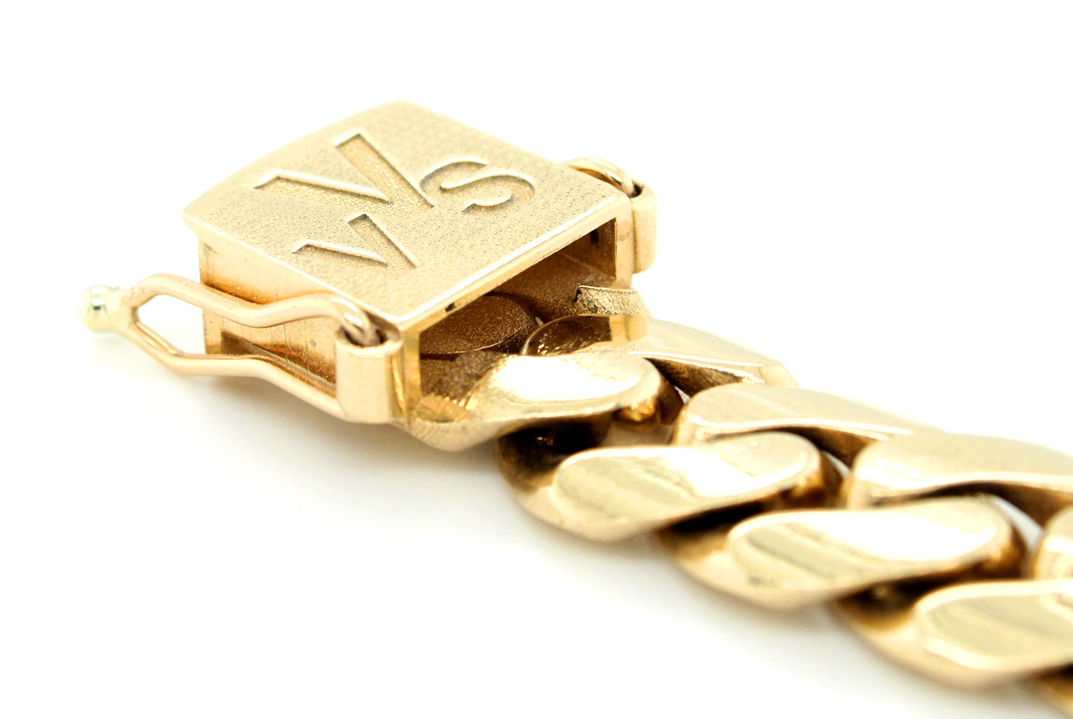 Men's Solid 10K Yellow Gold Cuban Link Chain Bracelet 8.50" | 13mm | 89.2 grams