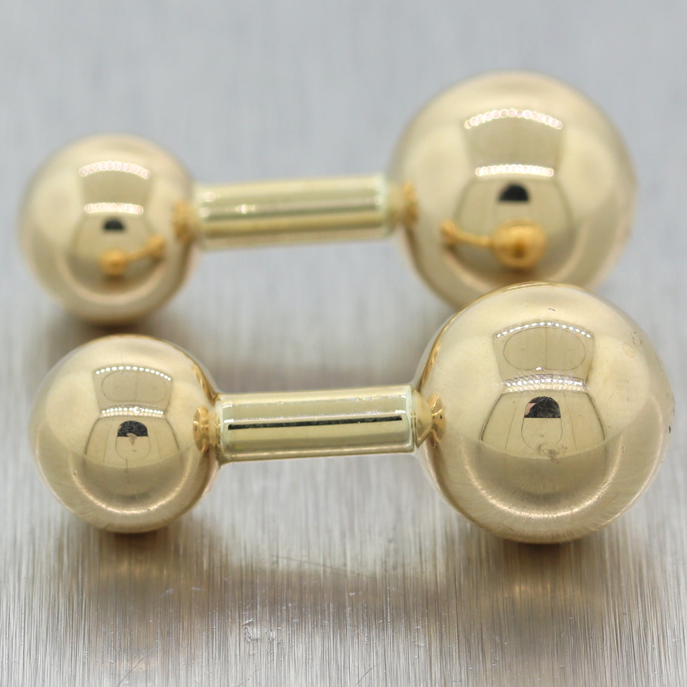 Louis Tamis & Sons Art Deco 14K Gold Barbell Cufflinks (item #1381050)