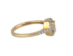 Women's Estate 14K Yellow Gold 0.42 CT Yellow Oval Halo Diamond Engagement Ring