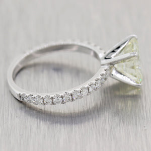 Round 2.41ct GIA Diamond Halo 14k White Gold 2.91ctw Engagement Ring 