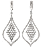 Ladies Exquisite 14K White Gold 3.80CTW Diamond Chandelier Drop/Dangle Earrings