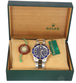 2020 ROLEX SERVICE Submariner SWISS ONLY Date Blue 16613 Two-Tone 18K Gold 1999