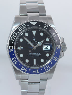 DISCONTINUED 2020 PAPERS Rolex GMT Master Batman Blue Ceramic 116710 Watch