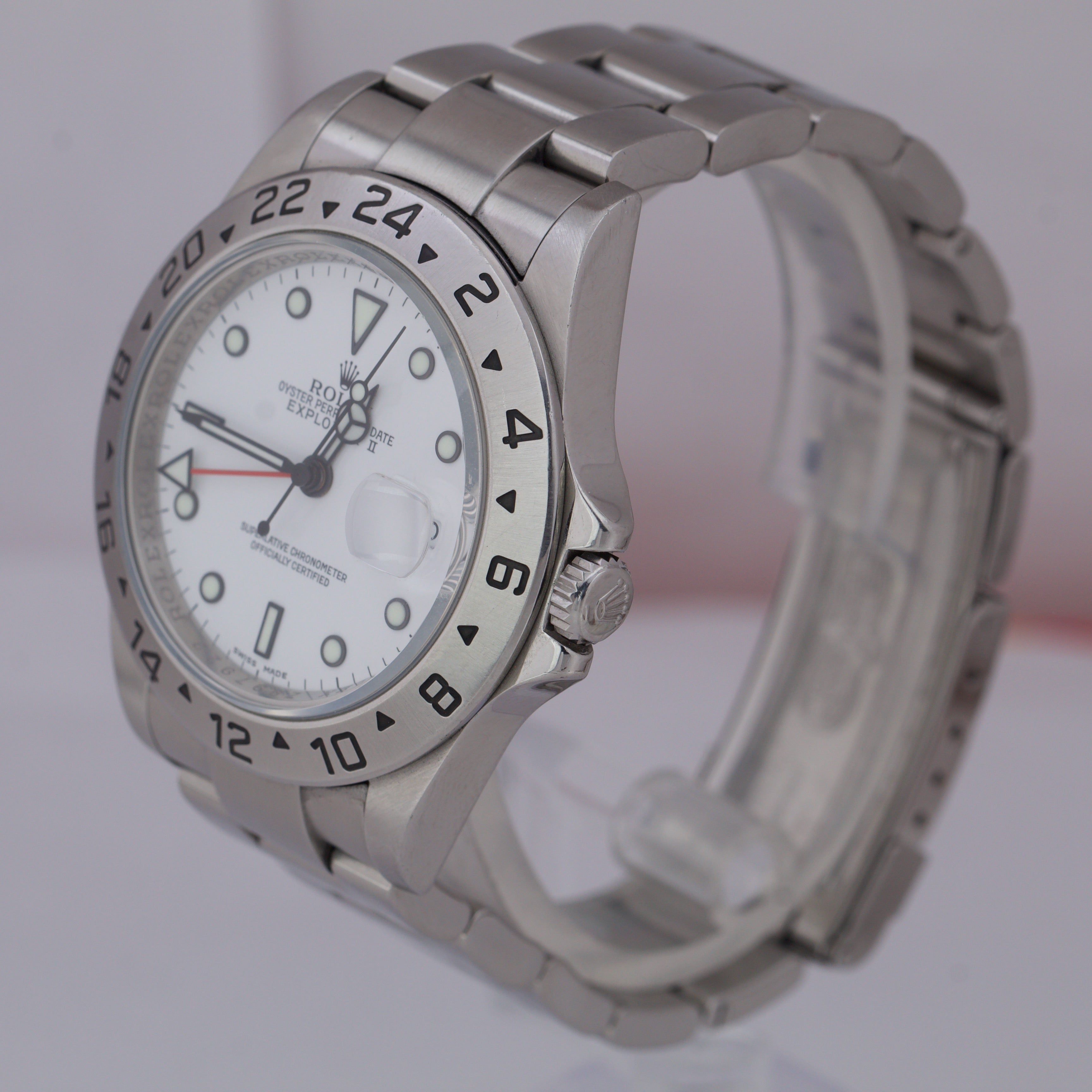 REHAUT Rolex Explorer II Polar White GMT 40mm Z 3186 Stainless Steel Watch 16570