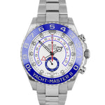 2019 Rolex Yacht-Master II 44mm MERCEDES HANDS White Blue Ceramic 116680 Watch