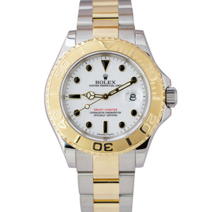 2009 Rolex Yacht-Master 16623 White 40mm 18K Two Tone Gold Steel Date Watch B+P