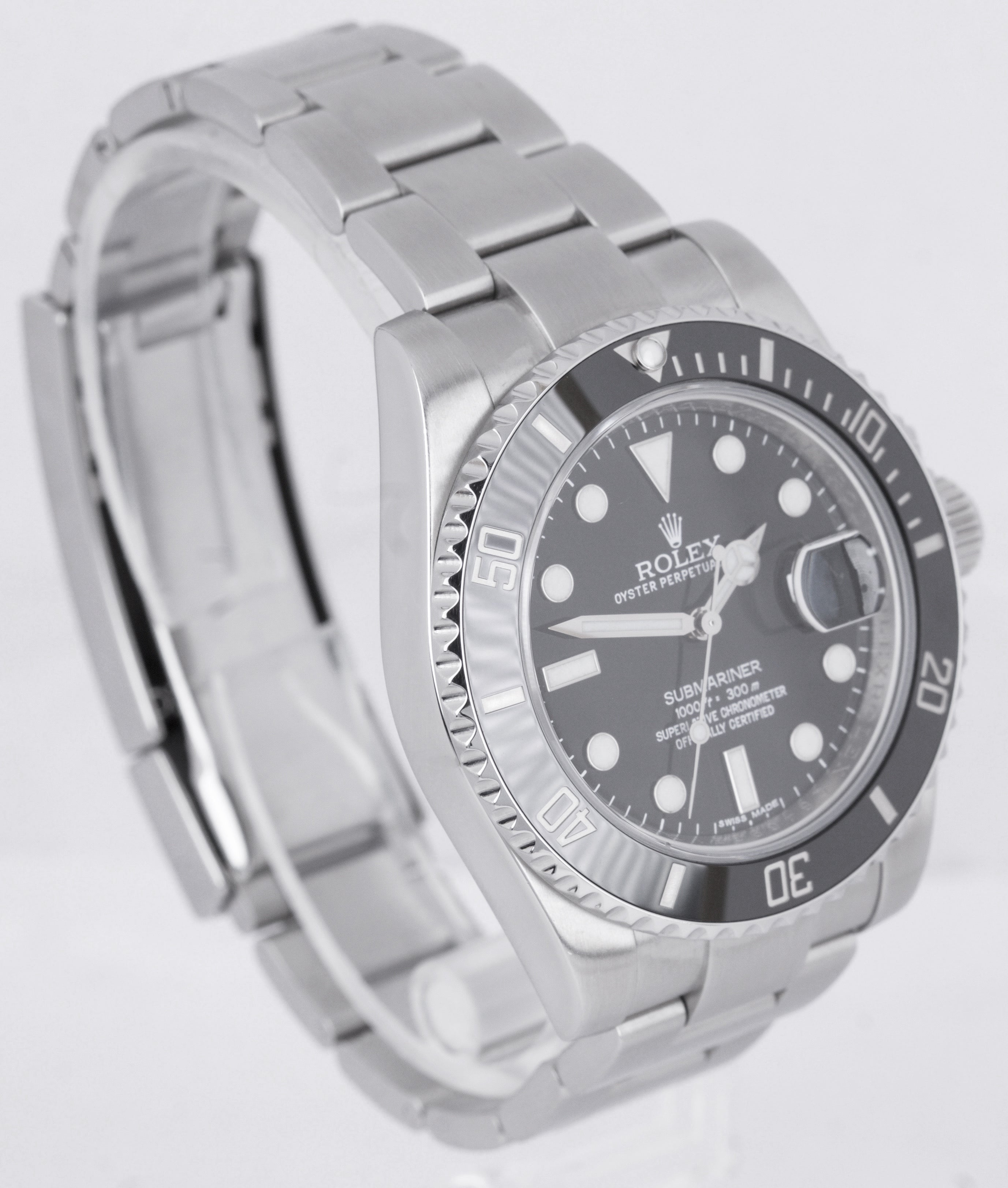 Men's Rolex Submariner Date Stainless Steel Black Ceramic 40mm Watch 116610 LN