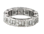 Platinum 2.87ctw G SI1-SI2 Baguette Cut Diamond 4.5mm Eternity Wedding Band Ring