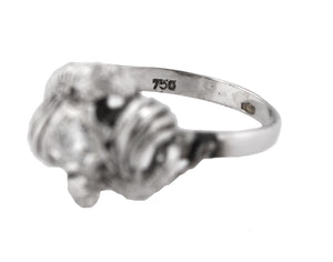 Lovely Ladies Modernist Ornate 18K 750 White Gold 0.25ct Diamond Cocktail Ring