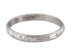 Ladies Vintage Platinum Floral Etched Chinese Hallmarked Eternity Band Ring