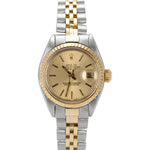 Ladies Rolex DateJust 26mm Champagne Two-Tone Gold Stainless Steel Watch 6917