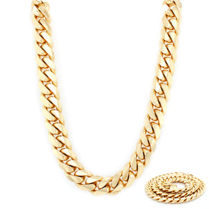 Men's Solid Gold-Plated 925 Sterling Silver Cuban Link Chain Necklace 26" | 10.5 mm | 206 grams