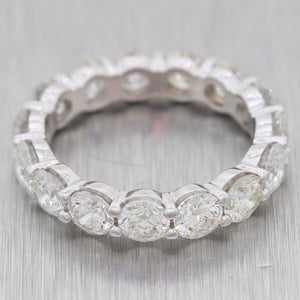 Modern 14k White Gold 3.75ctw Share Prong Diamond Eternity Wedding Band Ring