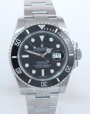 Copy of PAPERS 2016 Rolex Submariner Date 116610 Steel Black Ceramic Bezel Watch Box