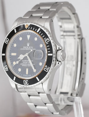 Vintage 1982 Rolex Submariner Date CREAM PATINA Stainless Steel 40mm Watch 16800