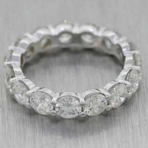 Modern 14k White Gold 3.75ctw Share Prong Diamond Eternity Wedding Band Ring