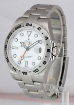 Rolex Explorer II 42mm 216570 White Orange Stainless GMT Date Watch BOX PAPERS