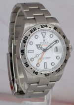 Rolex Explorer II 42mm 216570 White Orange Stainless GMT Date Watch BOX PAPERS