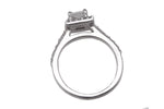 14K White Gold 0.75 CT G-H I1 Square Modified Brilliant Diamond Engagement Ring