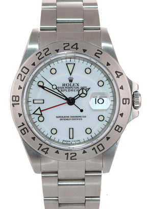 Rolex Explorer 2 16570 Steel White Polar GMT TRITIUM Dial 40mm Watch Box