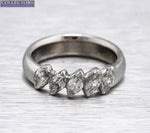 Ladies Exquisite Sparkling 14K White Gold 1 CT Marquise Cut Diamond Band Ring
