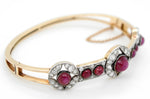 Antique Art Deco 14k Gold 6.00ctw Ruby & Diamond Bangle Bracelet