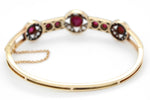 Antique Art Deco 14k Gold 6.00ctw Ruby & Diamond Bangle Bracelet