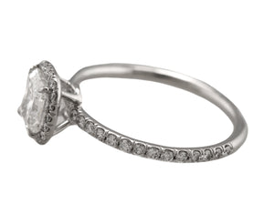 Exquisite Ladies Estate Platinum 950 0.80 CT Radiant Cut Diamond Engagement Ring