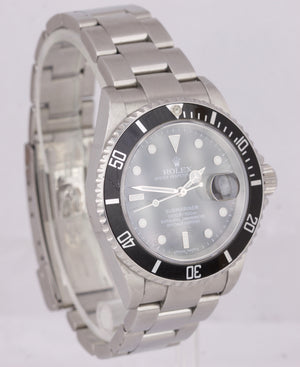Rolex Submariner Date 16610 T Stainless Dive Watch SEL NO-HOLES Pre-Ceramic B+P