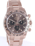 NEW 2021 Rolex Daytona Rose Gold Chocolate Stick Dial 116505 Chrono Watch Box