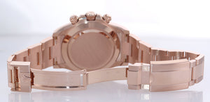 Rolex Daytona Rose Gold Chocolate Stick Dial 116505 Chrono Watch