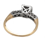 Ladies 14K White/Yellow Gold 0.28CT Transition Round Cut Diamond Engagement Ring