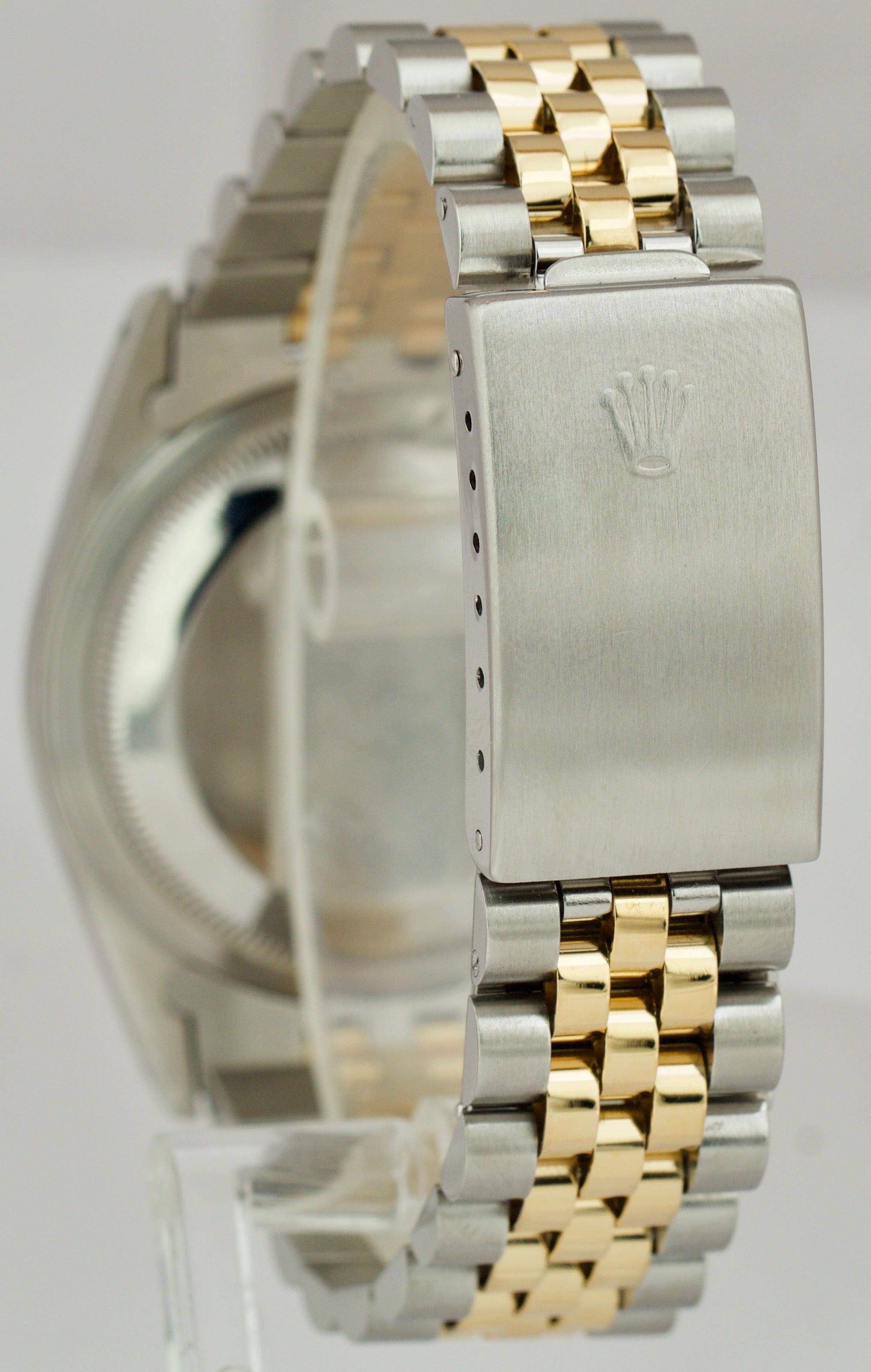 Rolex DateJust 36mm Two-Tone Black TAPESTRY 18K Gold Steel Jubilee Watch 16233