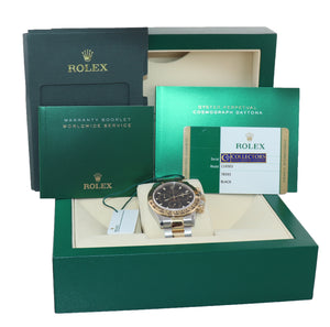 2017 PAPERS Rolex Daytona Cosmograph 116503 Black Two Tone Steel Gold Watch Box