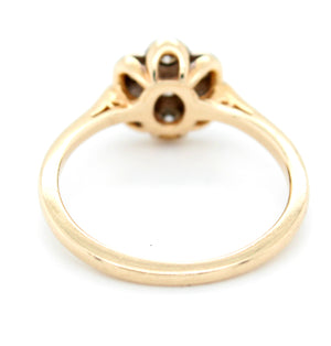 Vintage 0.50ctw Diamond Flower Ring in 14k Yellow Gold | Size 7.25