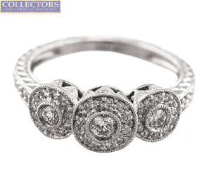Beautiful Ladies Modern 14K 585 White Gold 0.83ctw Diamond Engagement Ring