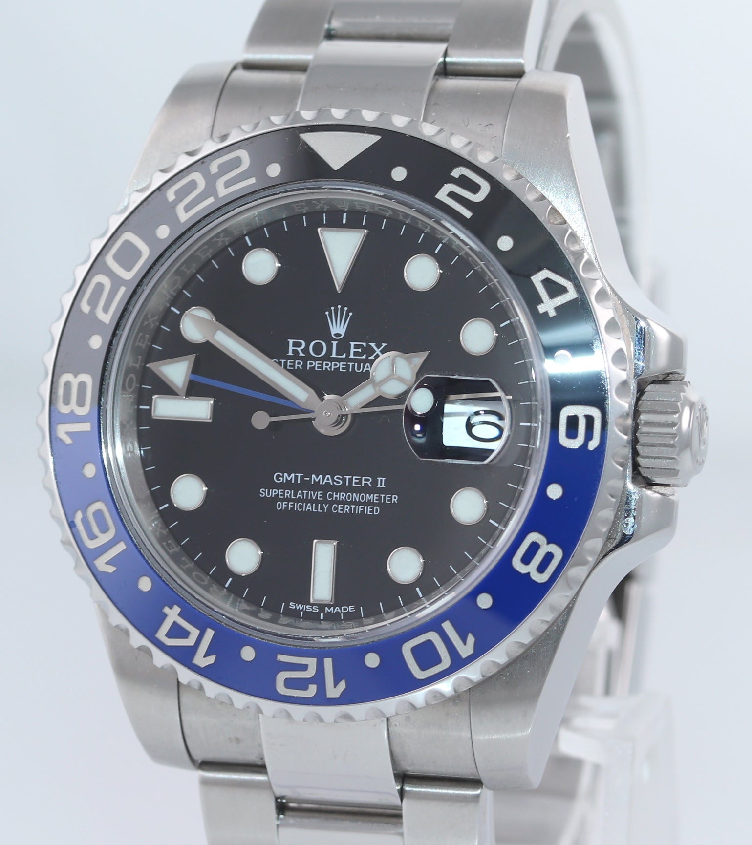 UNPOLISHED PAPERS Rolex GMT Master II 116710 BLNR Steel Ceramic Batman Watch