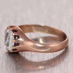 1880'S Antique Victorian 14k Yellow Gold Rose Cut Diamond Ring