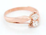 Vintage 0.40ctw Two Diamond Bypass Setting Ring in 14k Rose Gold