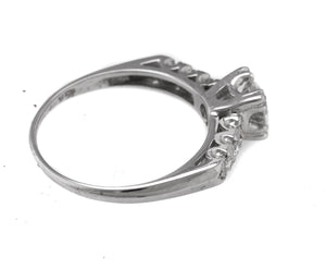 Ladies 14K White Gold 0.51 CT E-F Round Brilliant Diamond Engagement Ring EGL