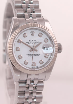 MINT Papers Ladies Rolex 179174 Datejust White Diamond Jubilee 26mm Watch Box